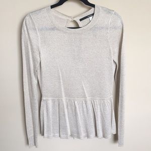 Kensie Peplum Sparkly Sweater